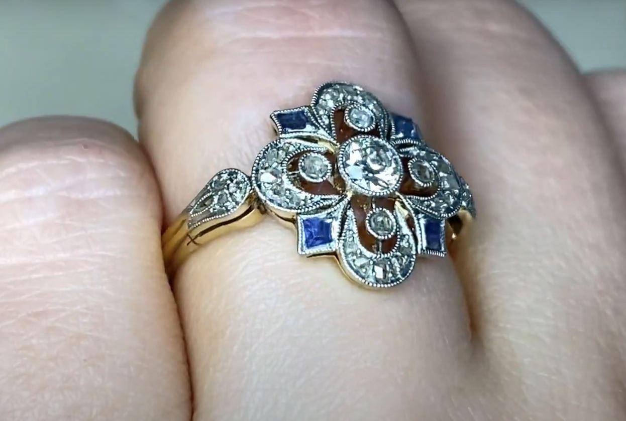 Women's Antique 0.17ct Old European Cut Diamond Engagement Ring, 18 Yellow Gold