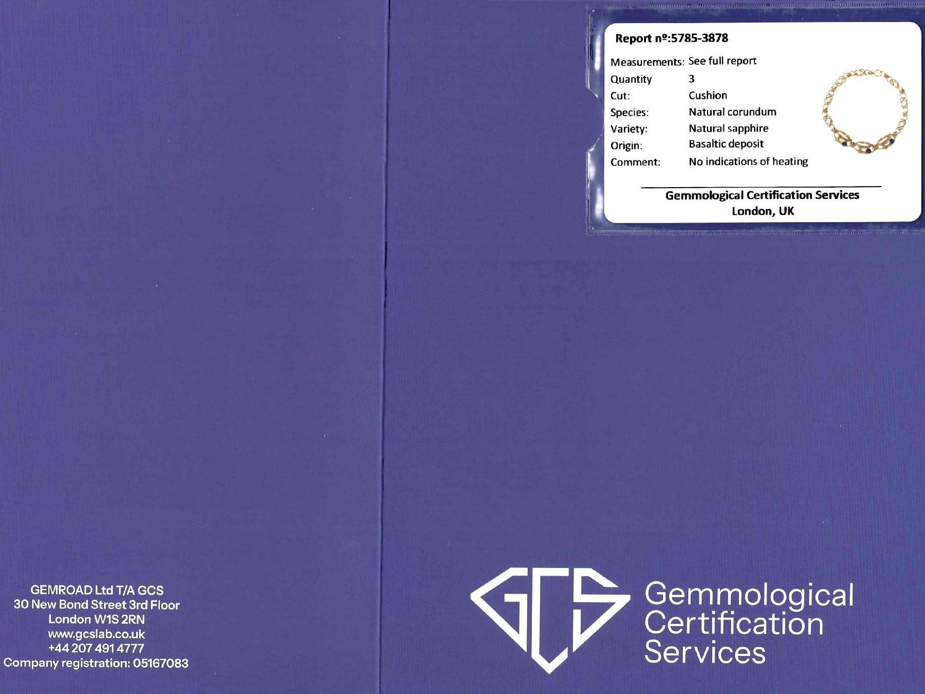 Bracelet ancien en saphir basaltique de 0,20 carat et or jaune 18k Circa 1925 en vente 11