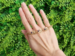 Bracciale antico da 0,20 carati in zaffiro basaltico e oro giallo 18k Circa 1925