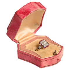 Antiker antiker Diamantring mit Kissenschliff (ca. 0,2 Karat), 18 Karat Gelbgold