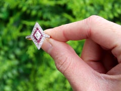 Antique 0.23 Carat Ruby and 0.97 Carat Diamond 18k Rose Gold Ring Circa 1910