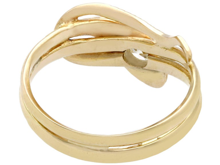 Antique Diamond and Yellow Gold Snake Ring In Excellent Condition For Sale In Jesmond, Newcastle Upon Tyne