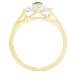 Antique 0.25ct Emerald and Diamond Cluster Ring, c.1930s