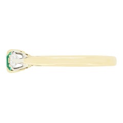 Antique 0.25ct Emerald and Diamond Three Stone Ring, c.1930s