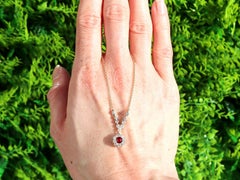 Antique 0.30 Carat Ruby 0.57 Carat Diamond 9k Yellow Gold Pendant Circa 1880