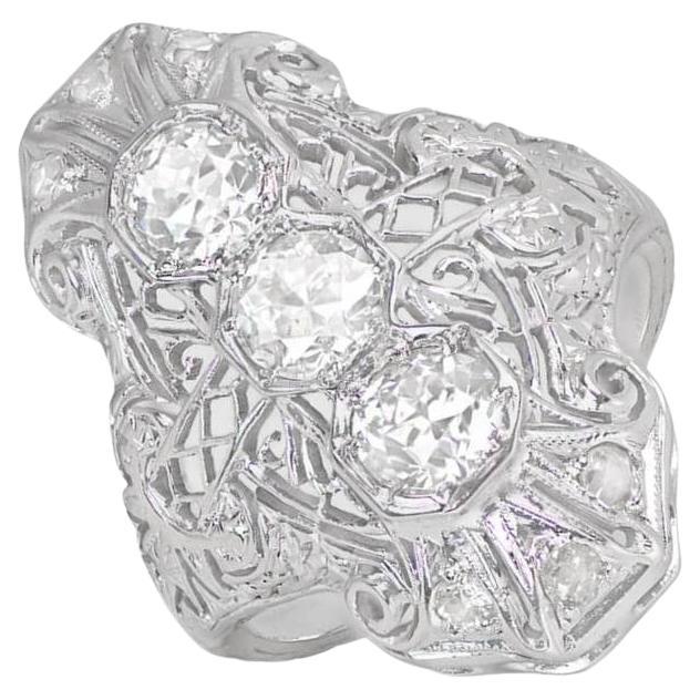 Antique 0.30ct Old European Cut Diamond Cocktail Ring, Platinum, Circa 1920 For Sale
