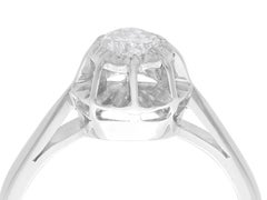 Antique 0.33 Carat Diamond and 18k White Gold Solitaire Engagement Ring
