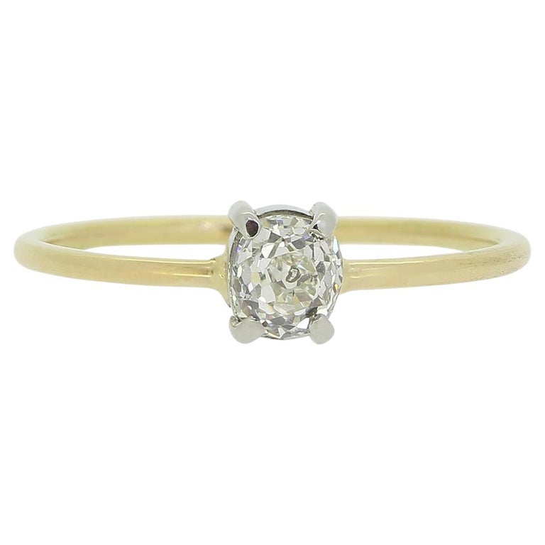 Bague En Or 18 Carats Avec Diamants 0,34 Carat - Taille 48, Occasion Bon état