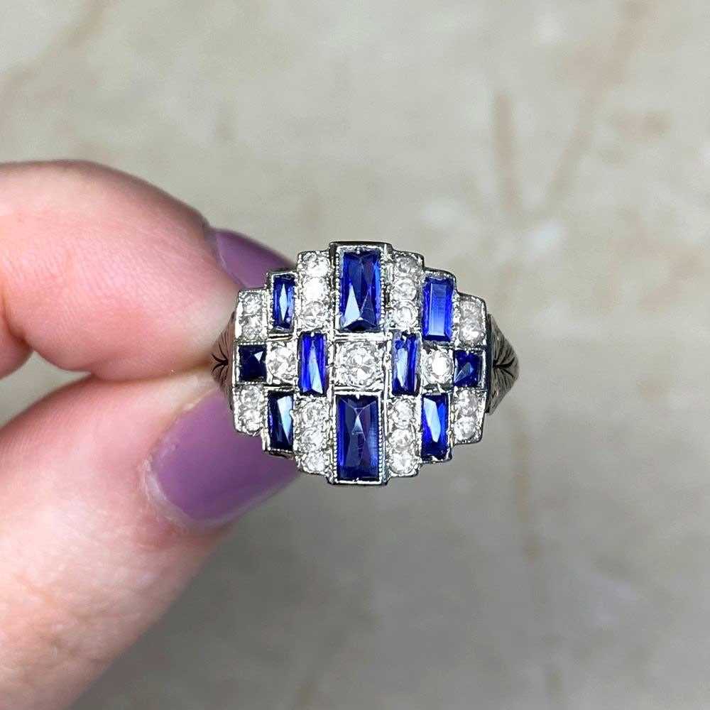 Antique 0.35ct Old Mine Cut Diamond Engagement Ring, Platinum & 18k Gold For Sale 5