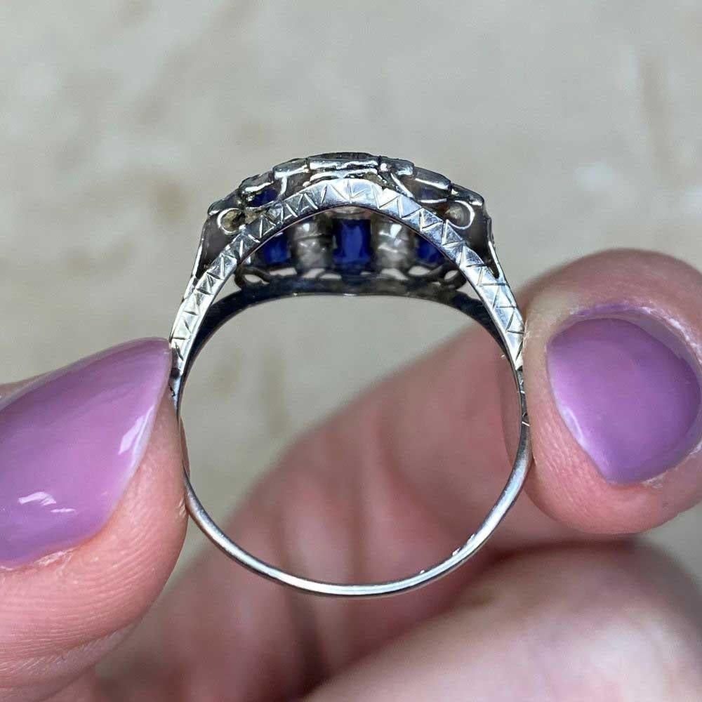 Antique 0.35ct Old Mine Cut Diamond Engagement Ring, Platinum & 18k Gold For Sale 6