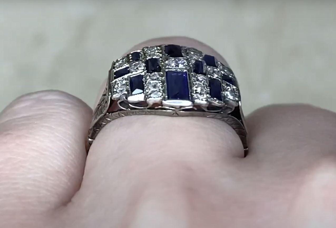 Antique 0.35ct Old Mine Cut Diamond Engagement Ring, Platinum & 18k Gold For Sale 3