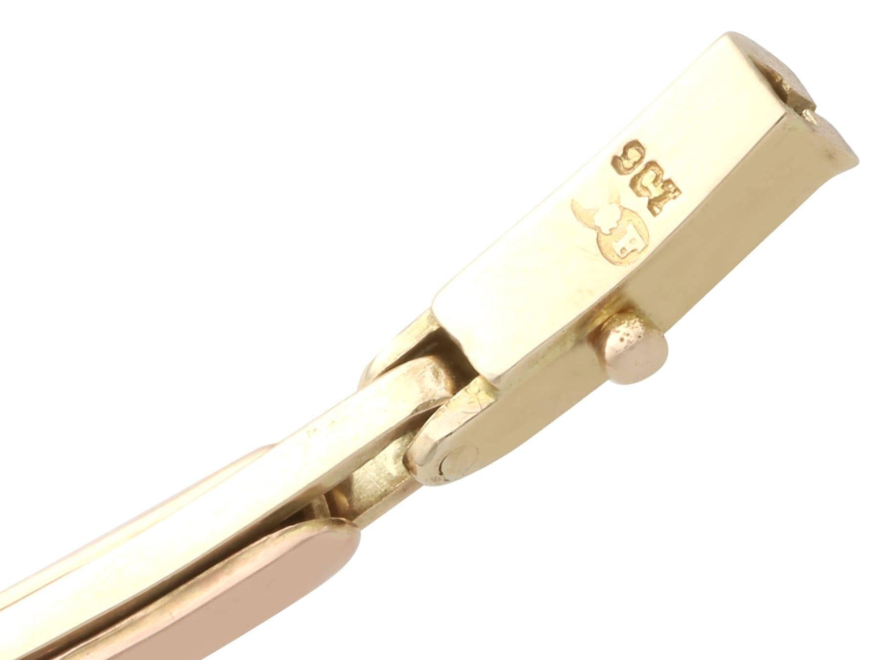 Bracelet ancien en or jaune 9 carats avec saphirs et perles de 0,36 carat, c. 1930 en vente 3