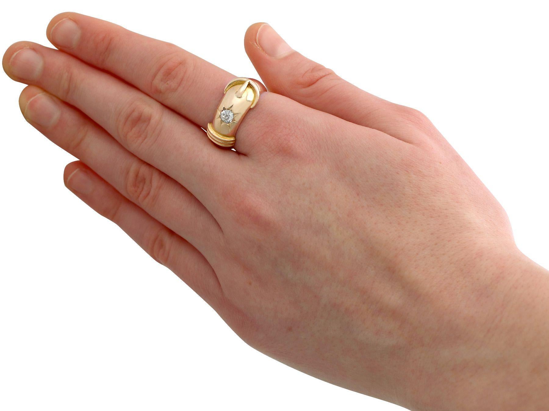Antique Diamond and Yellow Gold Buckle Ring In Excellent Condition For Sale In Jesmond, Newcastle Upon Tyne
