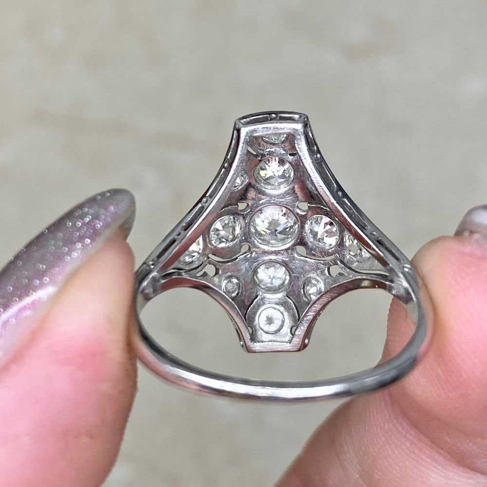 Antique 0.40ct Old European Cut Diamond Cocktail Ring, H Color, Platinum For Sale 7