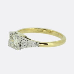 Antique 0.42 Carat Diamond Solitaire Engagement Ring
