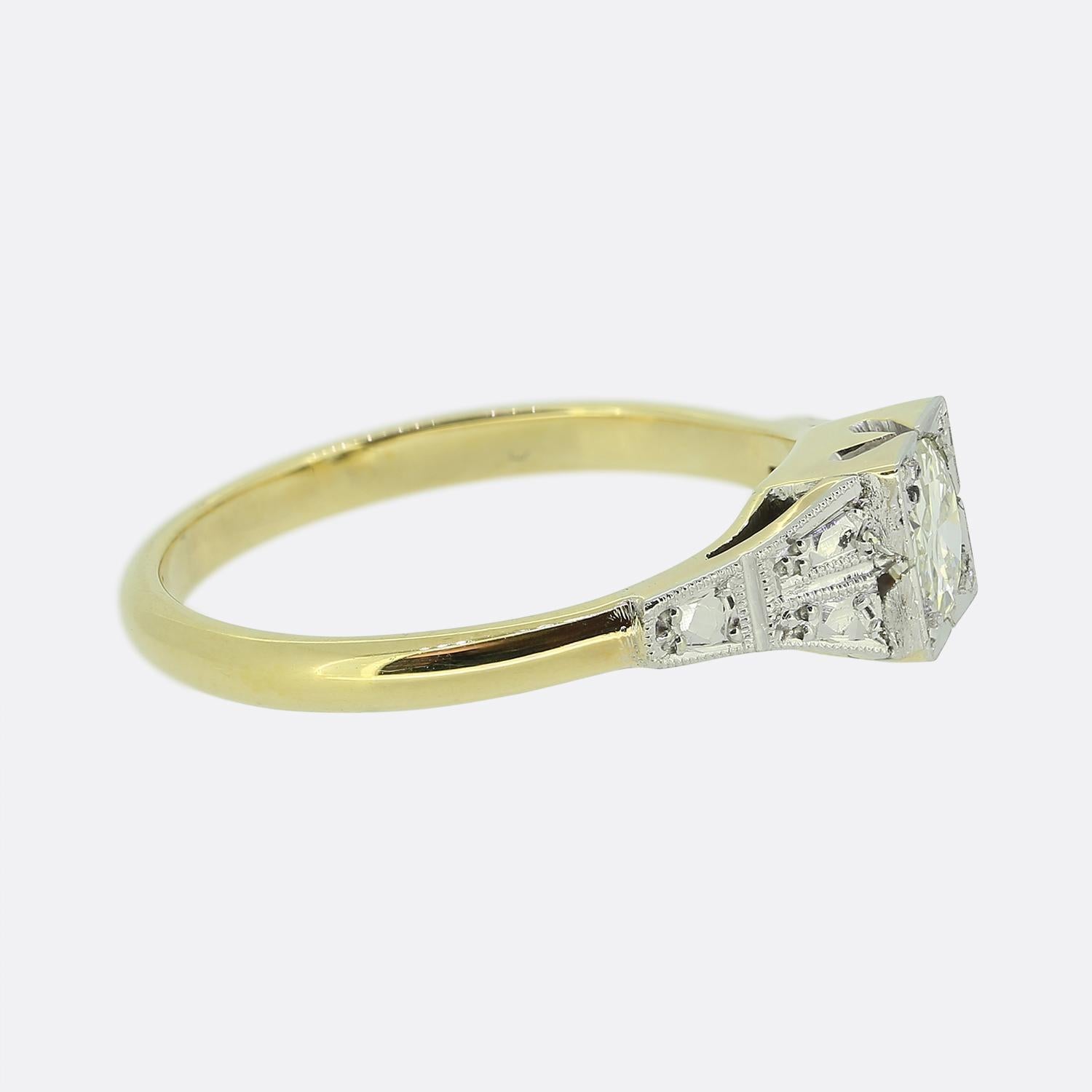 Antiker Verlobungsring mit 0,42 Karat Diamant Solitär (Edwardian) im Angebot