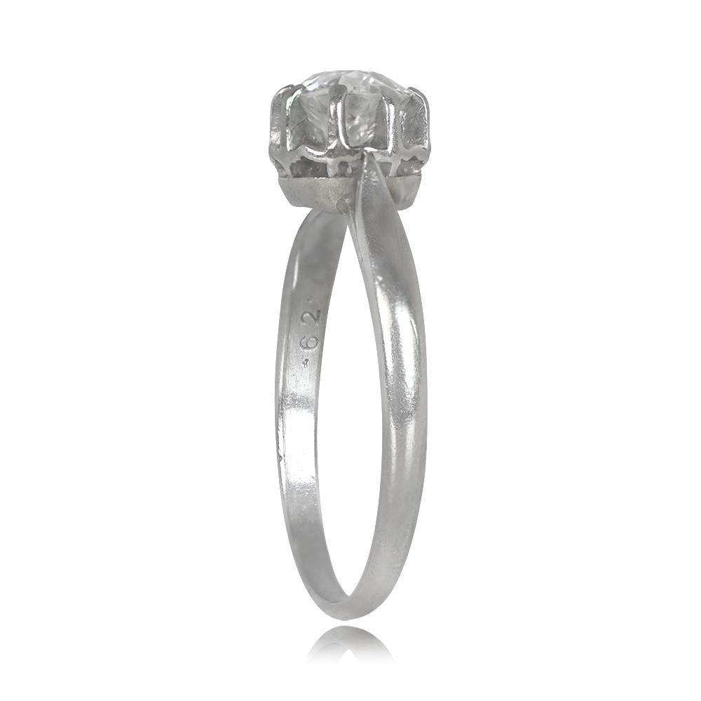Art Deco Antique 0.43ct Old European Cut Diamond Engagement Ring, Platinum For Sale