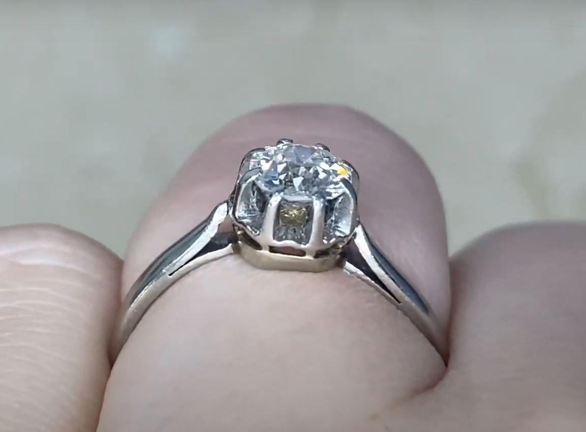 Antique 0.43ct Old European Cut Diamond Engagement Ring, Platinum For Sale 2