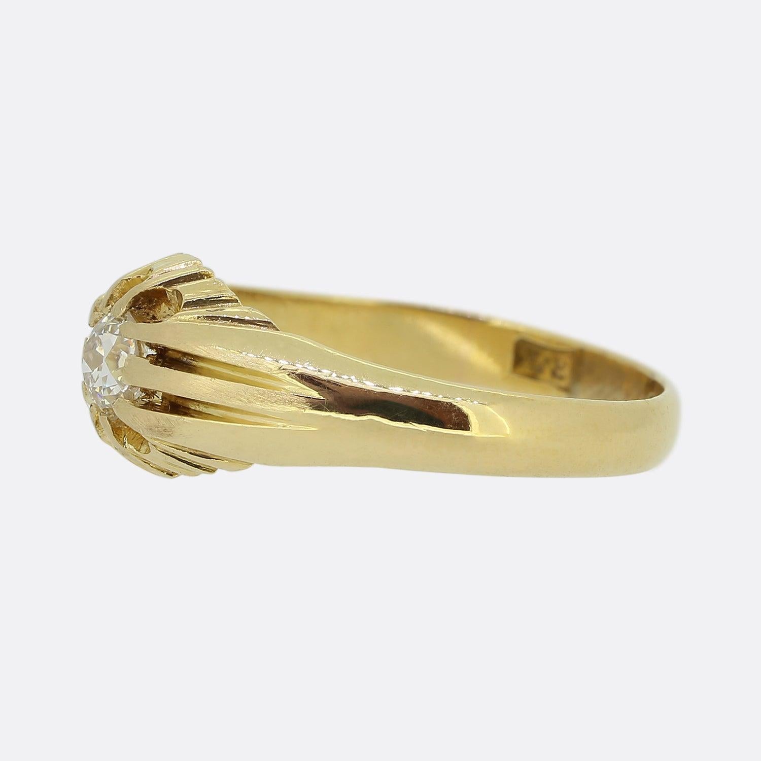 Women's Antique 0.45 Carat Old Cut Diamond Gypsy Ring For Sale