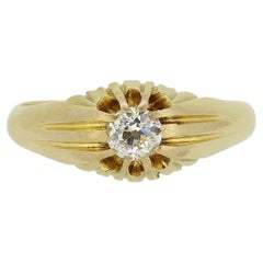 Antique 0.45 Carat Old Cut Diamond Gypsy Ring