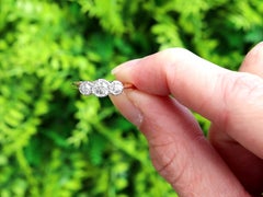 Antique 0.46Ct Diamond and 18k Yellow Gold Trilogy Engagement Ring Circa 1930