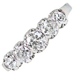 Antiguo Anillo de Compromiso de Diamantes de Corte Europeo Antiguo de 0,49ct, Color I-J, Platino