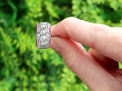 Antique 0.50 Ct Diamond and 0.20 Ct Ruby 18 Ct White Gold Dress Ring