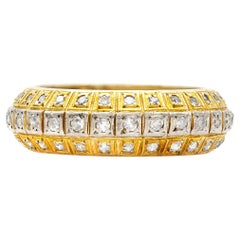 Antique 0.50 Ct. Two-Tone Eternity Band Ring in 14k White and Yellow Gold