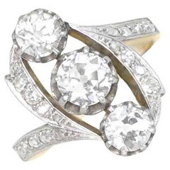 Antiker 0,50 Karat Diamant-Cocktailring, H Farbe, Platin & 18 Karat Gelbgold