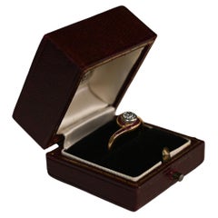 Bague de fiançailles ancienne en platine et or jaune 18 carats avec diamants (environ 0,5 carat)