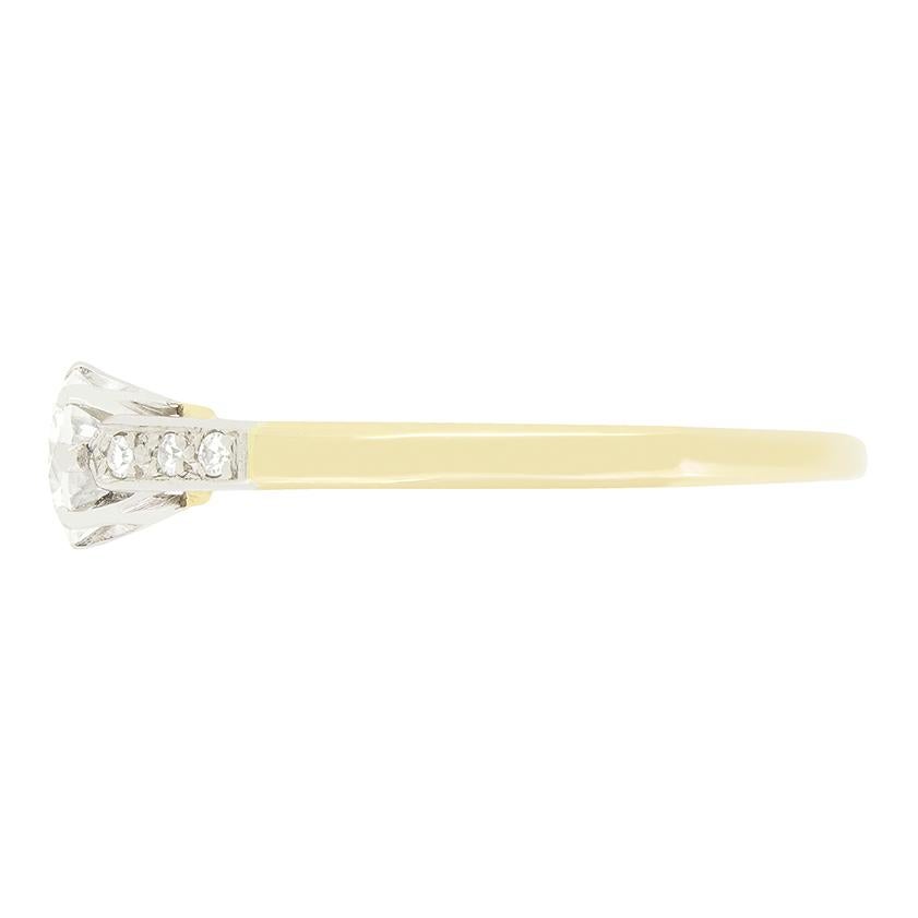 Art déco Bague solitaire ancienne en diamant 0,50 carat, c.1920 en vente
