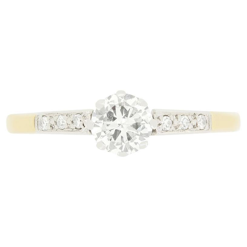 Antiguo anillo solitario de diamantes de 0,50 ct, c.1920