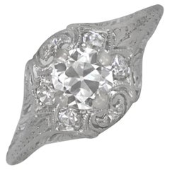 Antiker 0.50 Karat Diamant-Verlobungsring aus Platin mit alteuropäischem Schliff