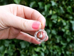 Edwardian 0,52 Karat Diamant und Gelbgold Halskette