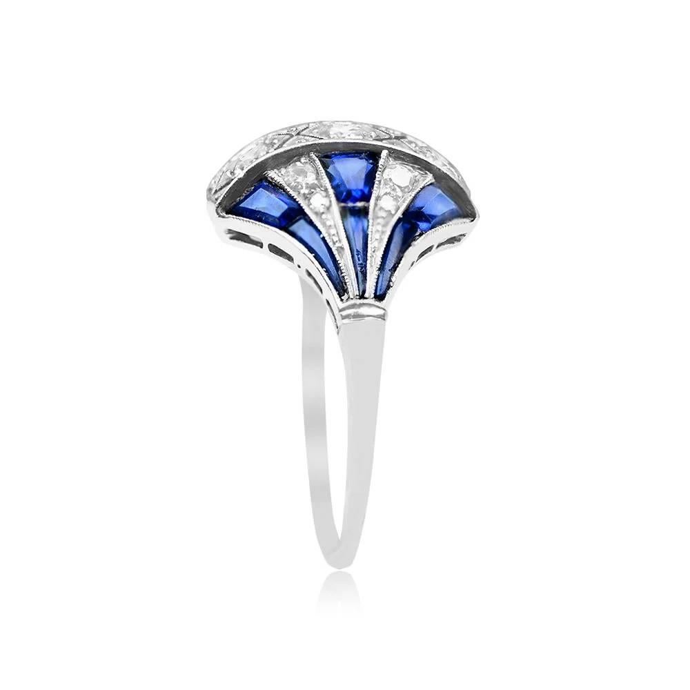 Art Deco Antique 0.53ct Old European Cut Diamond Engagement Ring, Platinum, Circa 1920 For Sale