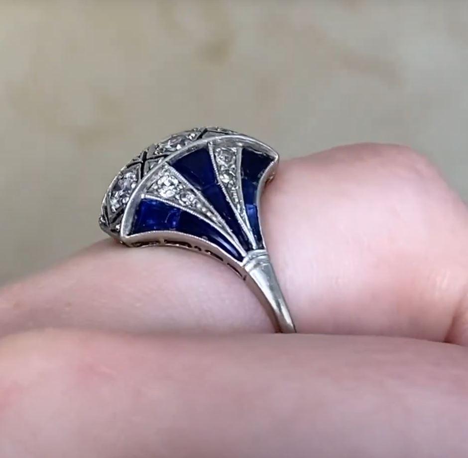 Antique 0.53ct Old European Cut Diamond Engagement Ring, Platinum, Circa 1920 For Sale 2