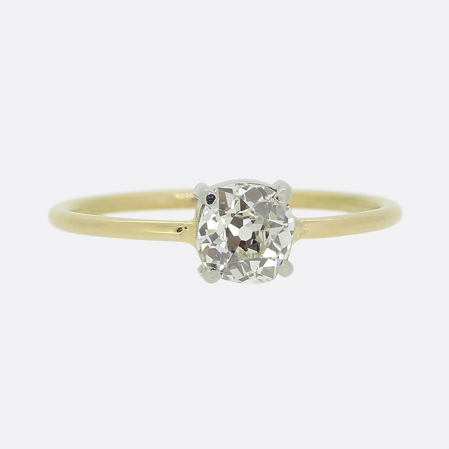 Antique Diamond Solitaire Ring For Sale at 1stDibs