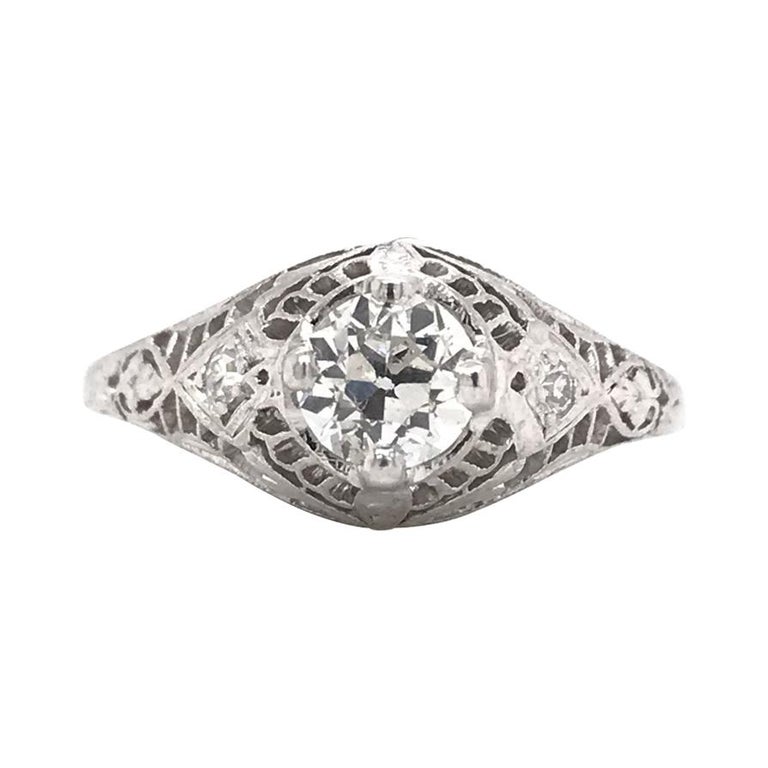 Antique 0.55 Carat Platinum Diamond Filigree Ring For Sale at 1stDibs |  1920s filigree ring, antique diamond filigree ring