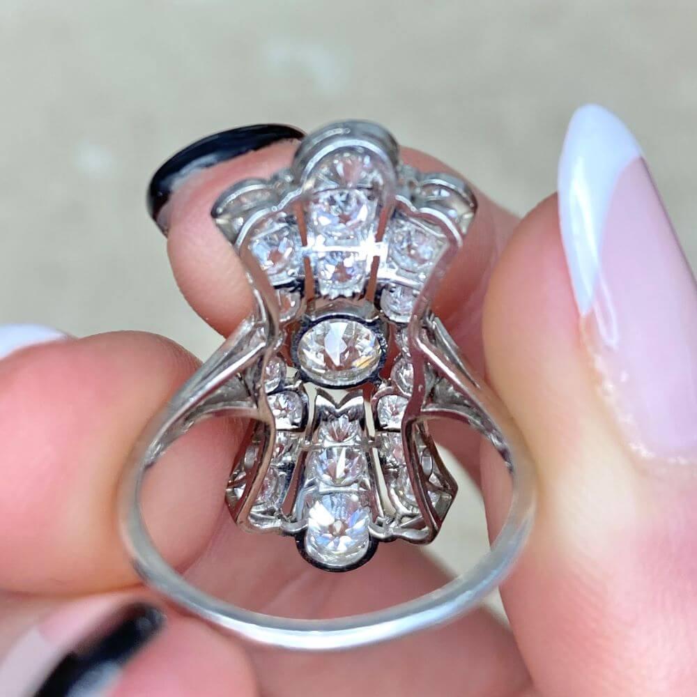 Antiker Diamantring mit alteuropäischem Schliff (ca. 0,50 Karat), Farbe I, Platin im Angebot 3