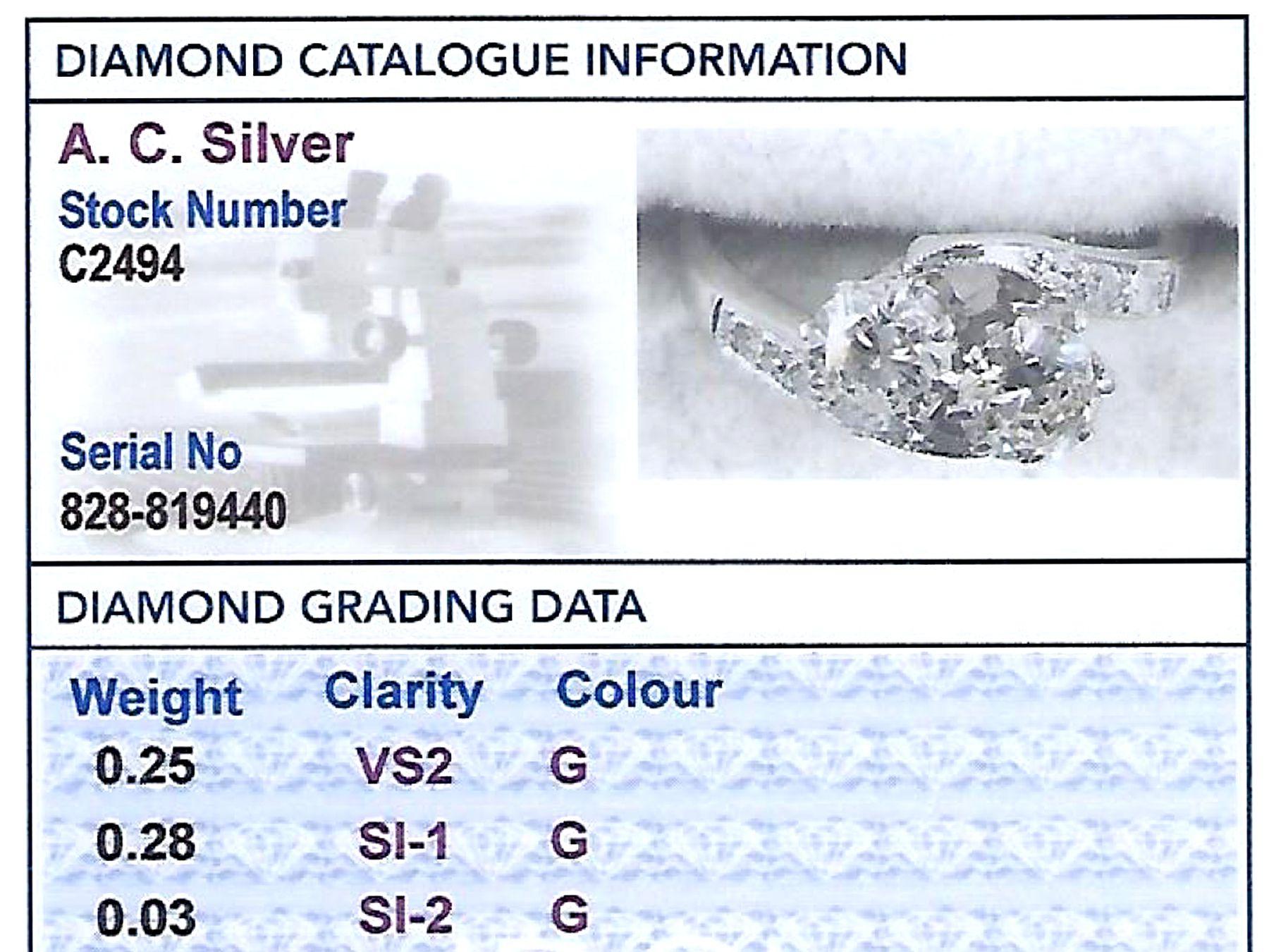 Antique 0.56 Carat Diamond and White Gold Toi et Moi Ring 1