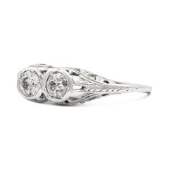 Antique 0.57 Ctw. Toi et Moi Ring K-L SI in White Gold