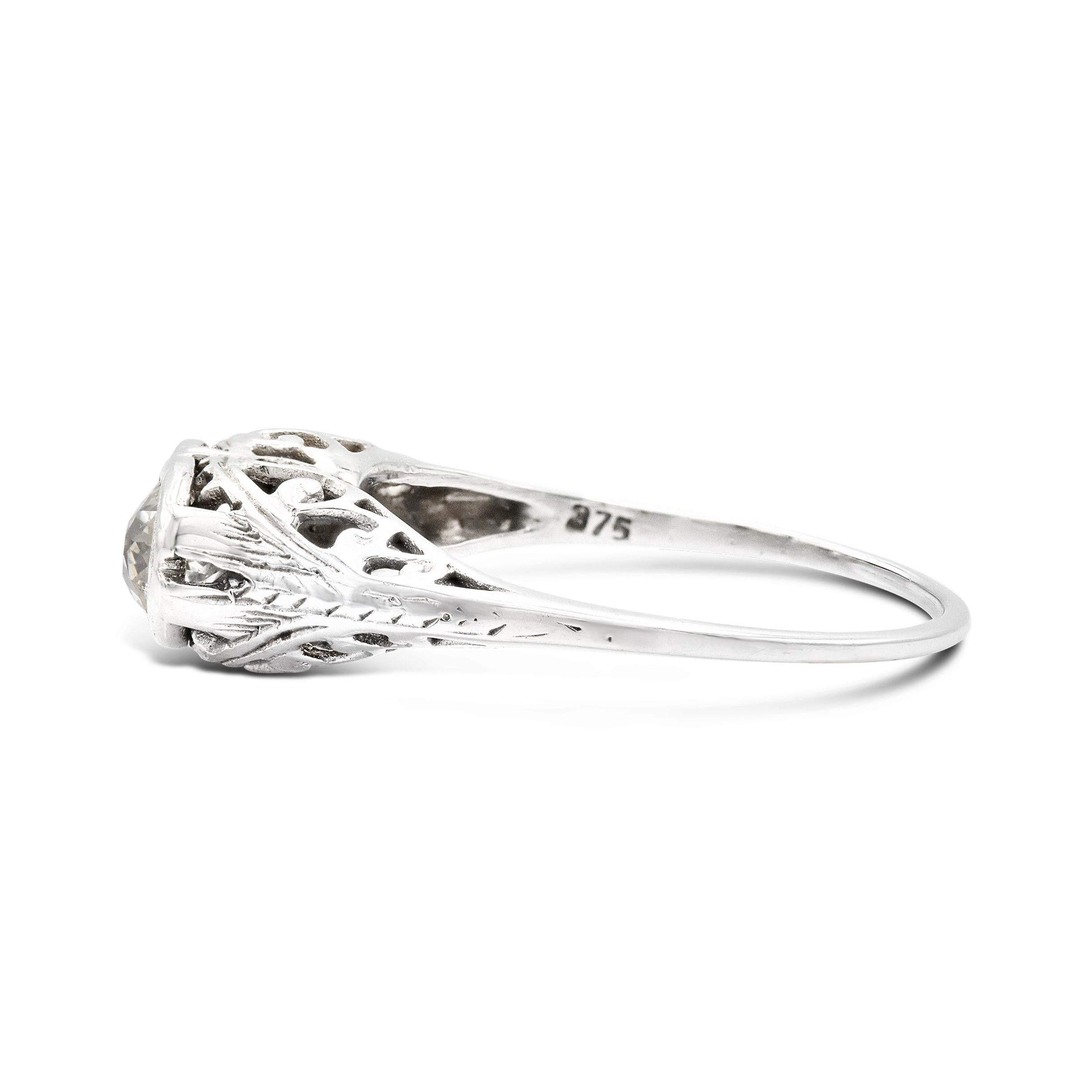 Taglio antico europeo Antico 0.57 Ctw. Anello Toi et Moi K-L SI in oro bianco in vendita