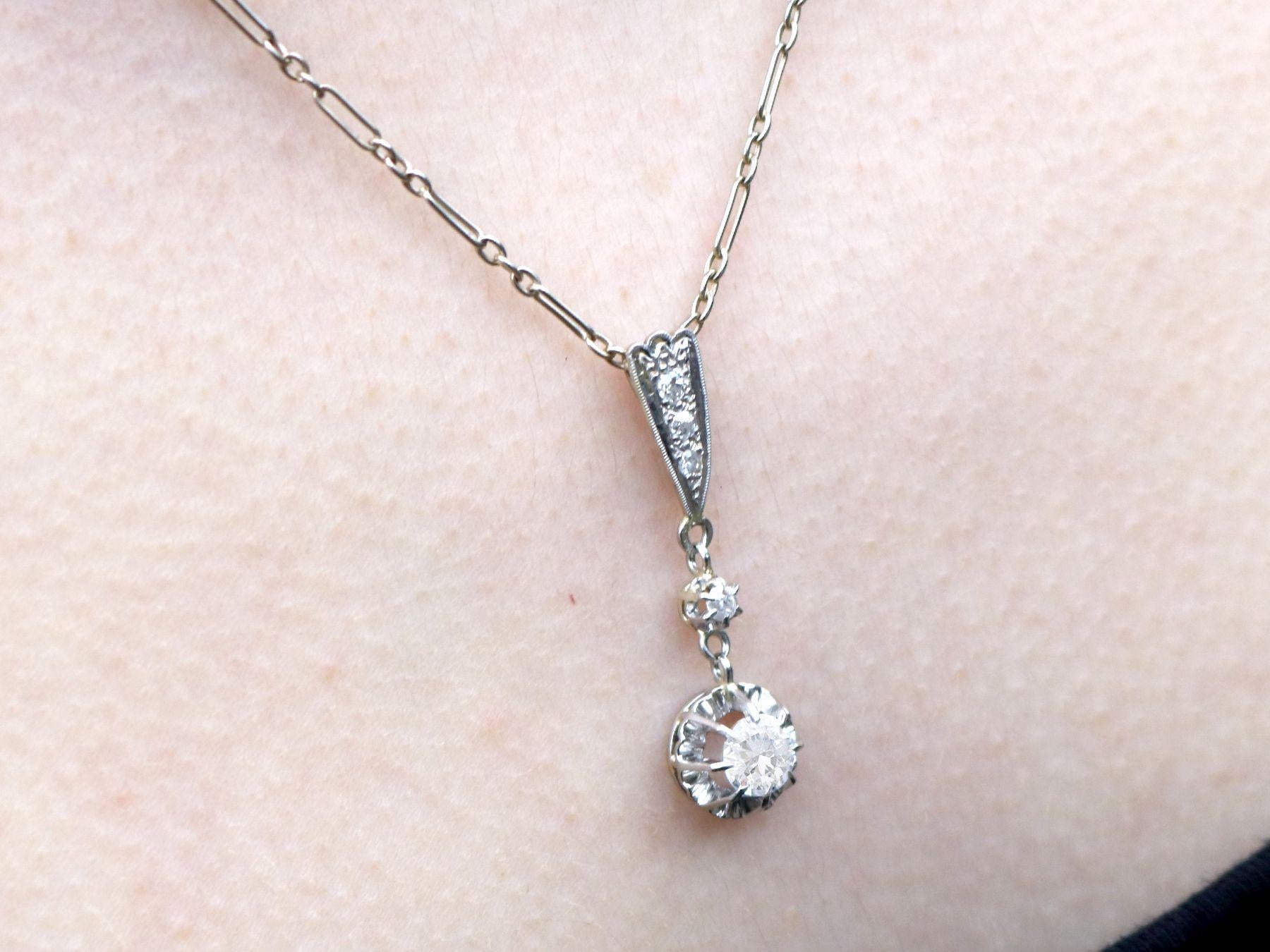 Antique 0.58 Carat Diamond and Platinum Pendant Circa 1920 For Sale at ...
