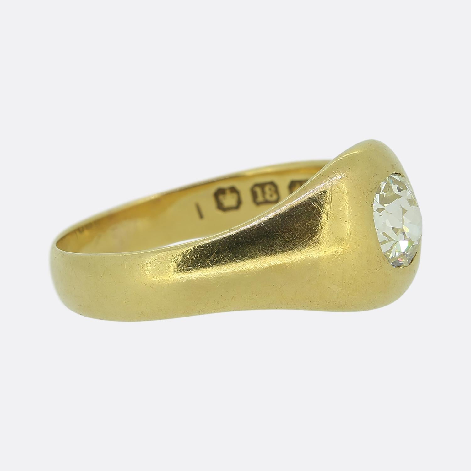 Edwardian Antique 0.60 Carat Old Cut Diamond Gypsy Ring