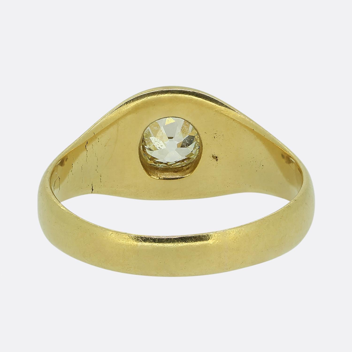 Old European Cut Antique 0.60 Carat Old Cut Diamond Gypsy Ring