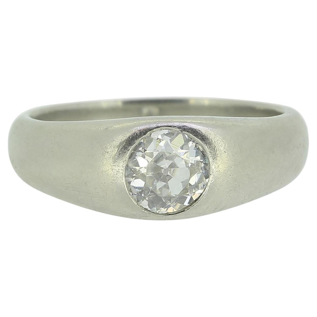 Antique 0.60 Carat Old Cut Diamond Gypsy Ring For Sale