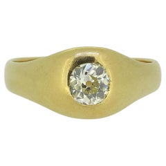 Anillo gitano antiguo de diamantes talla antigua de 0.60 quilates