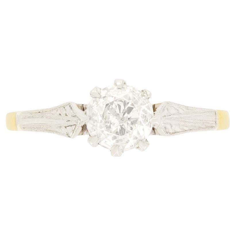 Antico solitario di diamanti da 0,60 carati, anni 
30 ca. in vendita