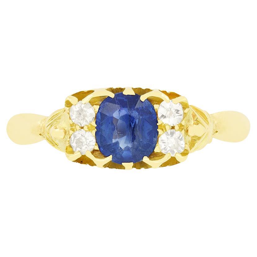 Antique 0.60ct Sapphire and Diamond Ring, hallmarked 1902