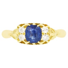 Antique 0.60ct Sapphire and Diamond Ring, hallmarked 1902